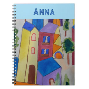 Village d'été Abstrait Carnet personnalisé