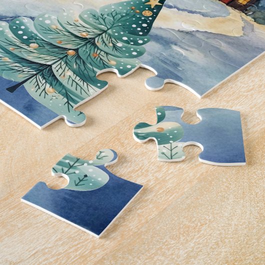 Village d'hiver et Gnome Jigsaw Puzzle (Côté)
