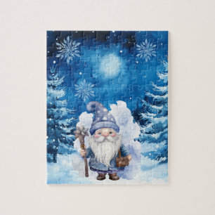 Village d'hiver et Gnome Jigsaw Puzzle