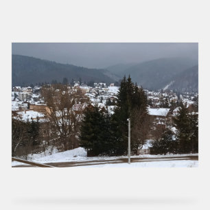 Village d'hiver panoramique - Paysage rural Rouman
