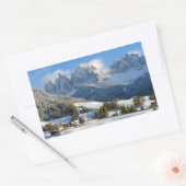 Village Dolomites en hiver autocollant rectangulai (Enveloppe)
