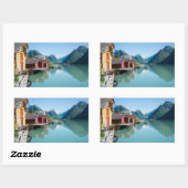 Village du Fjæ et un autocollant du rectangle du f (Feuille)