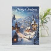 Village enneigé de sérénité II : Carte de Noël (Debout devant)