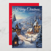 Village enneigé Sérénité II : Carte de Noël (Devant / Derrière)