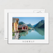 Village et fjord en Norvège Carte postale en texte (Devant / Derrière)