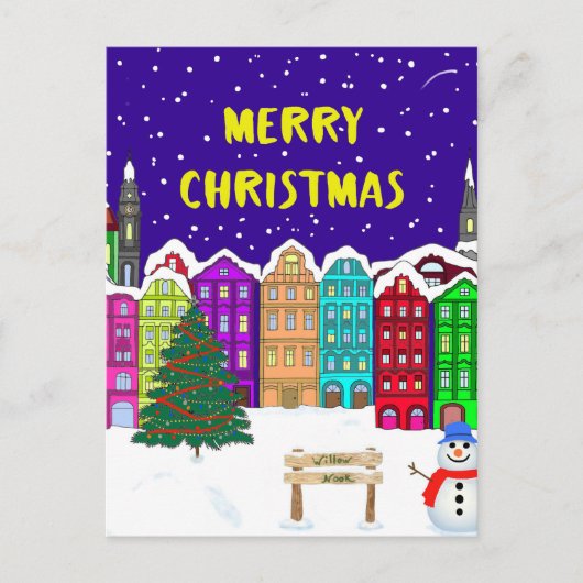 Village Jigzaag Puzzle Briefkaart (Voorkant)