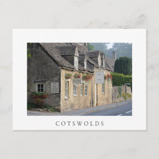 Village pub in the Cotswolds white briefkaart