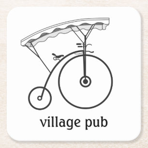 Village Pub Vierkante Kartonnen Onderzetter