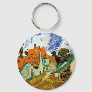 Village street in Auvers, Vincent van Gogh Sleutelhanger