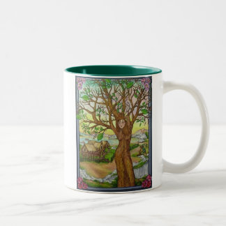 Village Tree Spirit Green Coffee Mok