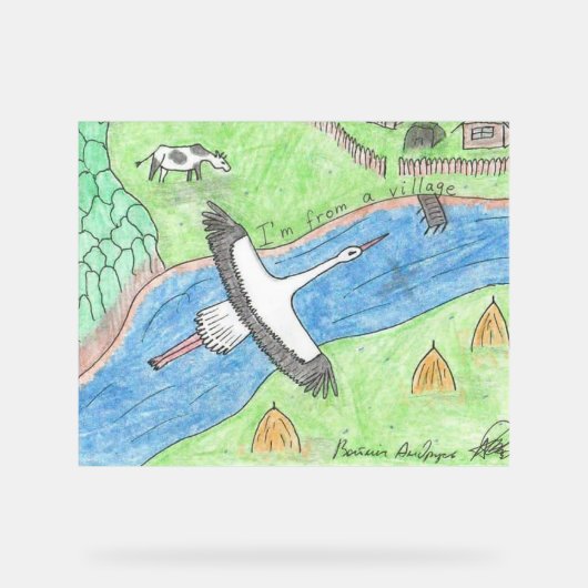 Village Vibes Acryl Bord (Voorkant)