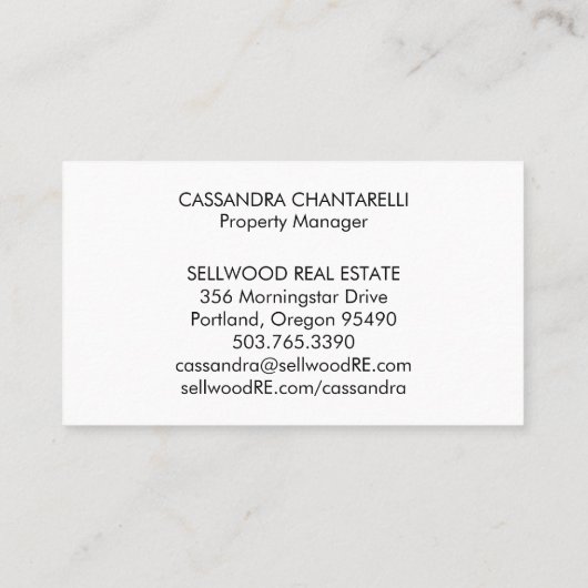 Village Waterverf Real Estate Broker Agent Lease Visitekaartje (Achterkant)