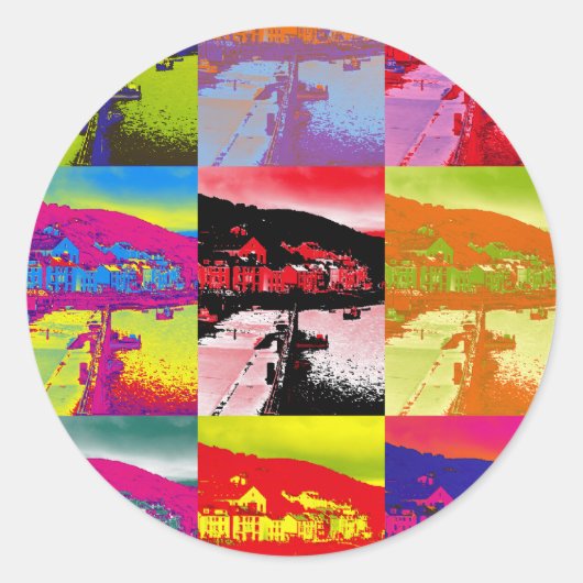 VILLAGES VAN WALES RONDE STICKER (Voorkant)