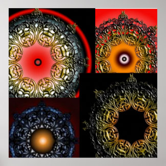 Villain Mandala Collage Poster