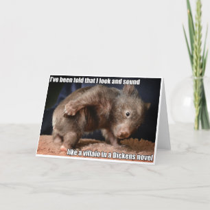 Villainous Wombat greeting card Kaart