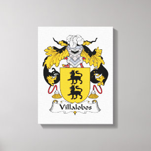 Villalobos Family Crest Canvas Afdruk