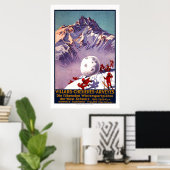 Villars, Suisse, Poster Vintage voyage (Bureau à domicile)