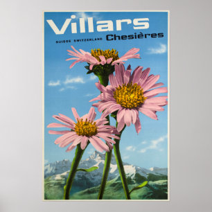 Villars, Zwitserse Alpen, Ski Poster