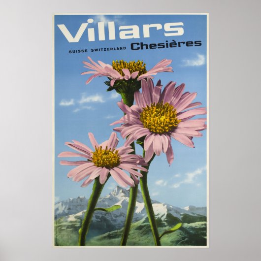 Villars, Zwitserse Alpen, Ski Poster (Voorkant)