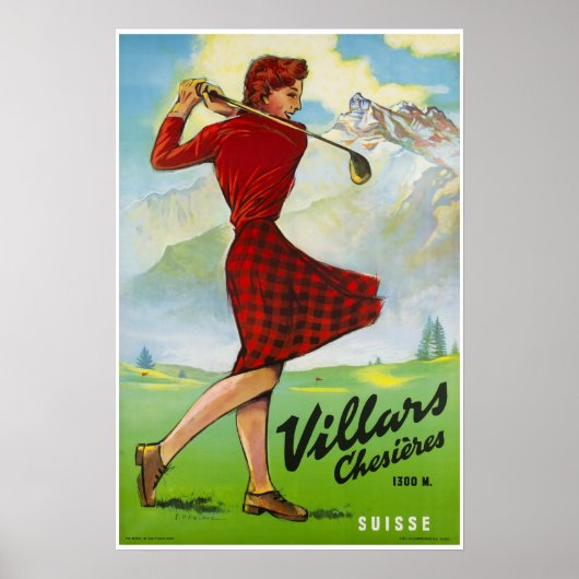 Villars, Zwitserse Alpen, Ski Poster (Voorkant)