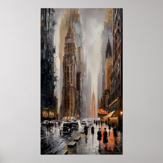 Ville Art déco : Rues humides et gratte-ciels (Devant)