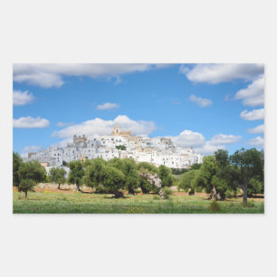 Ville blanche Ostuni, Pouilles autocollant rectang