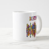 Ville colorée de Boston Giant Coffee Mug (Devant droit)