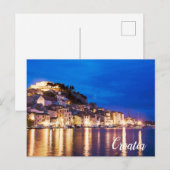 Ville croate Sibenik la nuit Carte postale (Devant / Derrière)