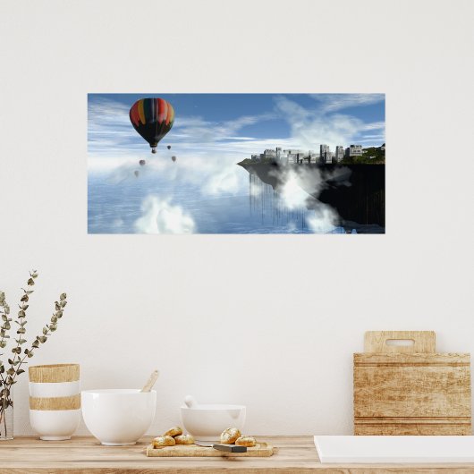 Ville dans les nuages Abstraite impression (Cuisine)