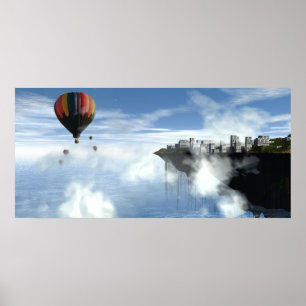 Ville dans les nuages Abstraite impression