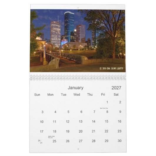 Ville de calendrier de Houston (Jan 2027)