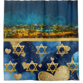 Ville de Jérusalem à Rideau de douche de nuit (Devant)