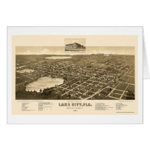 Ville de lac, carte panoramique de FL - 1885