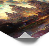 Ville De Lumière Imaginaire Sci-Fi Art Poster (Coin)