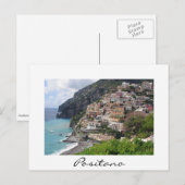Ville de Positano sur la côte amalfitaine carte po (Devant / Derrière)