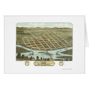 Ville de Sauk, carte panoramique de WI - 1870