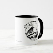 Ville des corbeaux Mug noir et blanc (Devant droit)