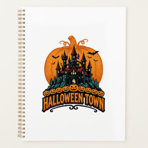 Ville d'Halloween Château Hanté Vintage Citrouille