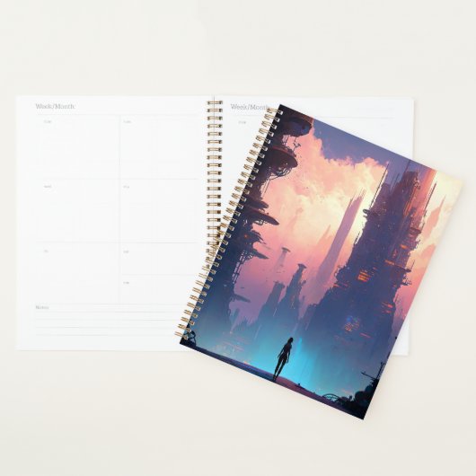 Ville futuriste de science-fiction (Devant avec enveloppe)