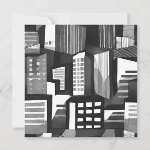 Ville géométrique moderne Carte noir et blanc