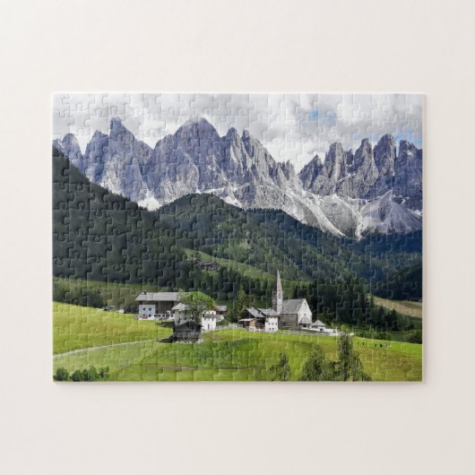 Ville par Dolomites italiennes - Jigsaw Puzzle (Horizontal)