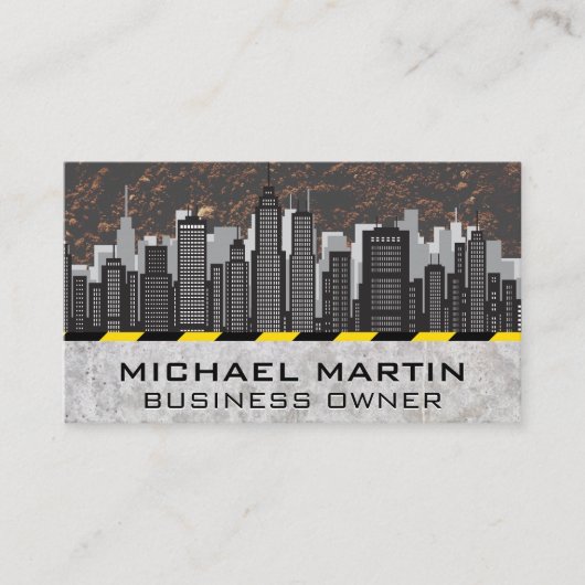 Ville Skyline | Carte de visite de construction (Devant)