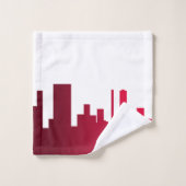 Ville Skyline Rouge et Blanc (Gant de toilette)