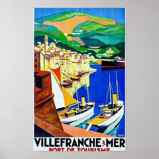 Villefranche-sur-Mer Frankrijk Reisposter Poster (Voorkant)
