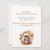 Villes d'automne Hérisson - Carte d'invitation d'a (Dos)