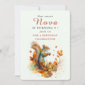 Villes d'automne Squirrel - Carte d'invitation d'a (Devant)