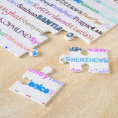 Villes Du Monde Texte Design II Puzzle (Côté)