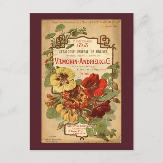 Vilmorin-Andrieux & Co. Seed Catalog AD Briefkaart (Voorkant)