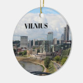 Vilnius Litouwen Panorama kerst-kerstversiering Keramisch Ornament (Links)