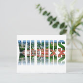 Vilnius-tekst met reflectie briefkaart (Staand voorkant)